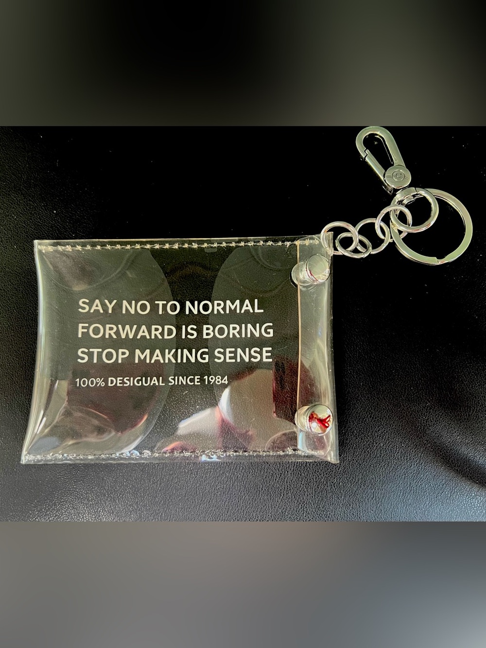 Desigual Clear Snap Pouch Bag Charm/Keyring New Without Tags
